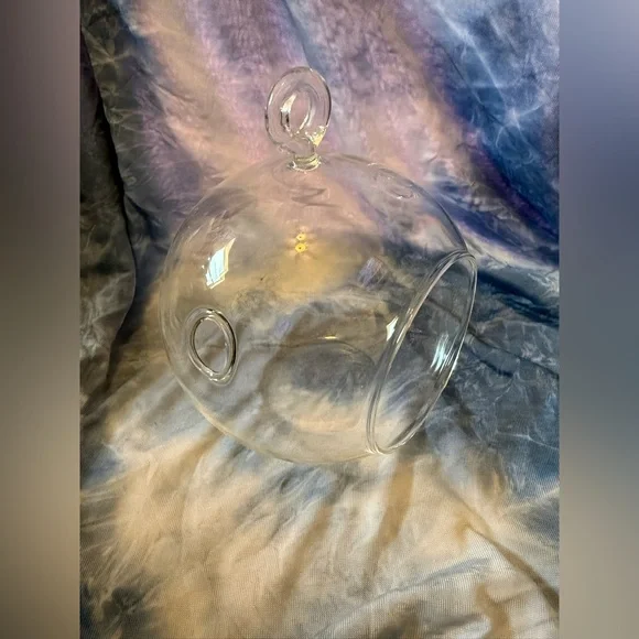 Elegant Glass Hanging Terrarium with Black Stand - Picture 5 of 5